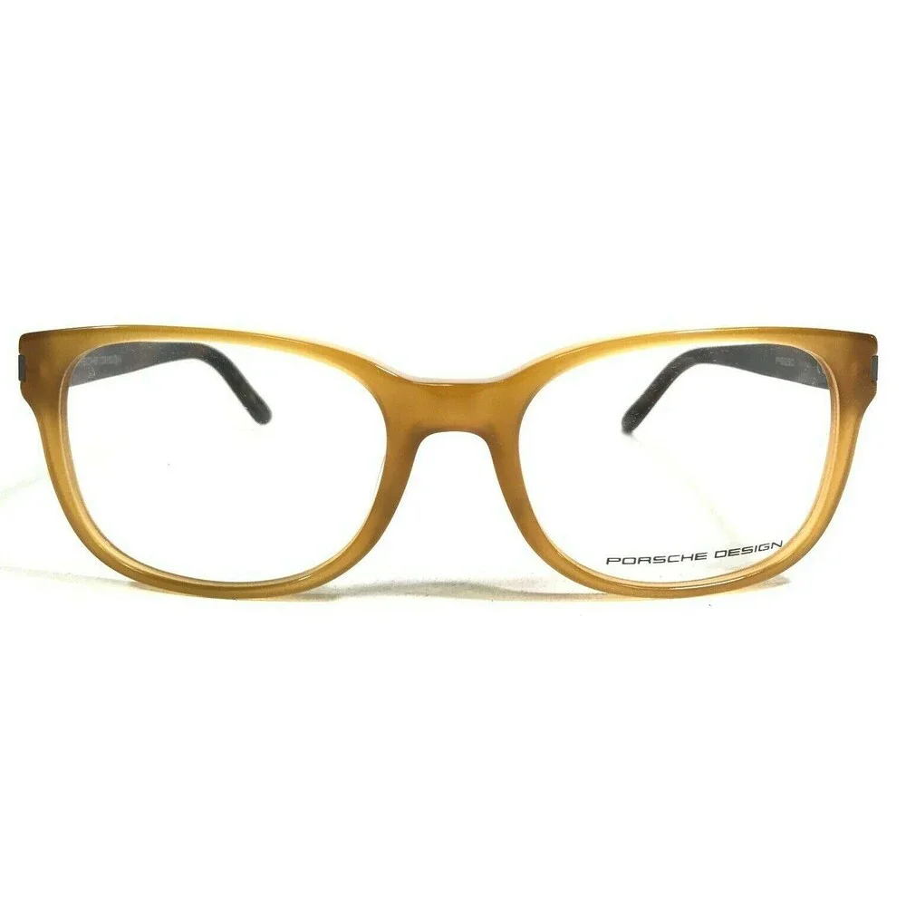 Porsche Design Eyeglasses Frames P8250 B Yellow Amber Brown Horn 55-19-140